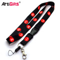 Custom polyester lanyard strap with printed logo